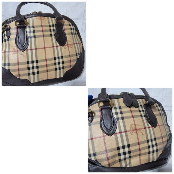 BURBERRYHaymarket Check Small Orchard Bowling Bag Chocolate - Picture 9 of 12